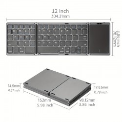 Portable foldable wireless keyboard with touchpad