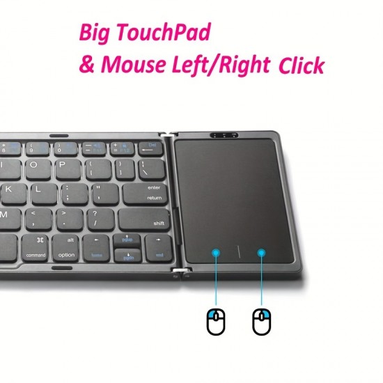 Portable foldable wireless keyboard with touchpad