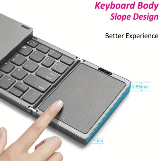Portable foldable wireless keyboard with touchpad