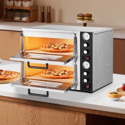 18-Inch Commercial Countertop Pizza Oven Double Deck Electric Pizza Oven