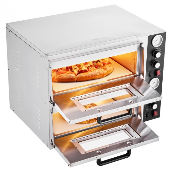 18-Inch Commercial Countertop Pizza Oven Double Deck Electric Pizza Oven