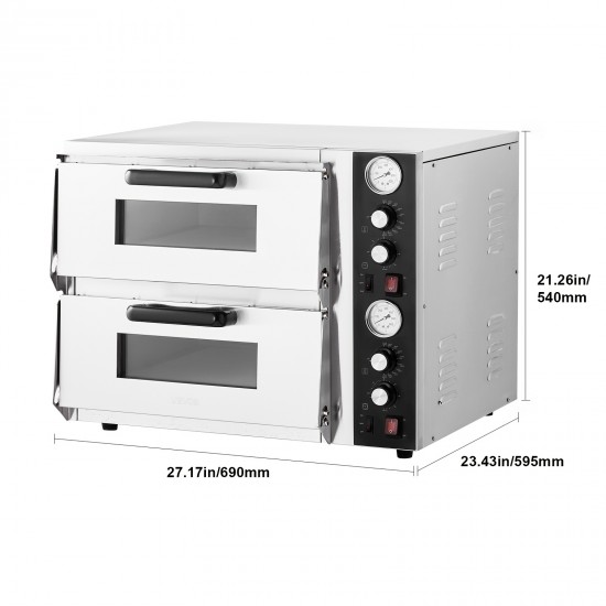 18-Inch Commercial Countertop Pizza Oven Double Deck Electric Pizza Oven