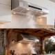 48 Inch Under Cabinet Range Hood 1400CFM 6-Speed DC Motor Baffle Filter Stainless Steel Kitchen Hood
