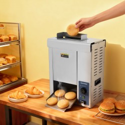 Electric Vertical Burger Bread Baking Machine Commercial Hamburger Bun Toaster with 2000W Power Adjustable Thickness and Even Heating for Burger Shops and Cafeterias