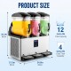 8/12 Gallon Commercial Slushy Machine, Tanks 4 Gallon Each Stainless Steel Frozen Drink Maker with Digital Control, Fast Cooling Food-Grade Slush Machine for Restaurant Bar Party Commercial & Home Use
