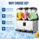 8/12 Gallon Commercial Slushy Machine, Tanks 4 Gallon Each Stainless Steel Frozen Drink Maker with Digital Control, Fast Cooling Food-Grade Slush Machine for Restaurant Bar Party Commercial & Home Use