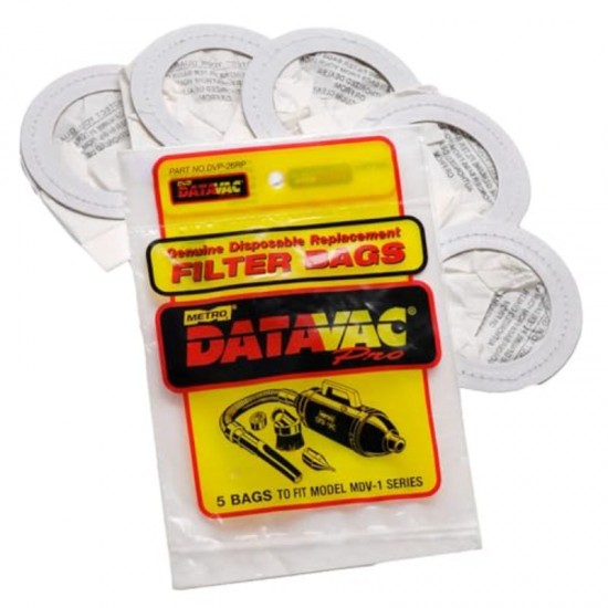 5-Pack METROVAC Compatible Disposable Bags DVP-26RP Bundle with Vac N Blow 500W Vacuum Bags Suitable for Vac N Blow Corded Appliances, Replacement Bags for, Office, Care