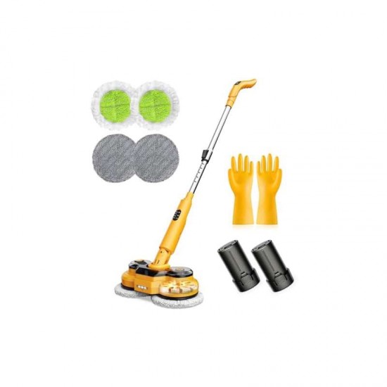 qimedo Electric Mop with 5000mAh Battery M2 | 800RPM Cordless, Automatic Spin, Display, Upright Rotating, LED Light, Water Spray for Floor Cleaning