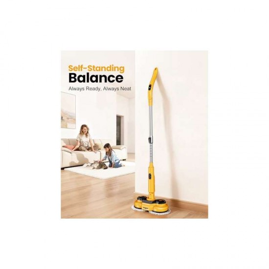 qimedo Electric Mop with 5000mAh Battery M2 | 800RPM Cordless, Automatic Spin, Display, Upright Rotating, LED Light, Water Spray for Floor Cleaning