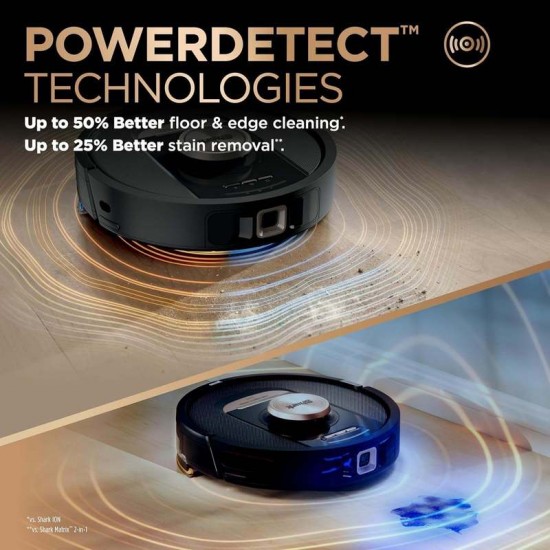 Shark PowerDetect NeverTouch Pro Robot Vacuum & Mop with Self-Empty HEPA Base, Self-Refill, Self-Wash & Dry Mop System, LiDAR Navigation, WiFi App Control, RV2820ZE, Black - New
