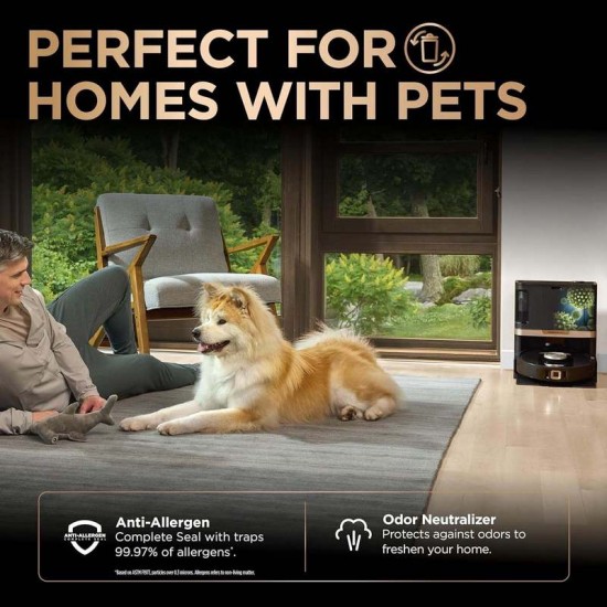 Shark PowerDetect NeverTouch Pro Robot Vacuum & Mop with Self-Empty HEPA Base, Self-Refill, Self-Wash & Dry Mop System, LiDAR Navigation, WiFi App Control, RV2820ZE, Black - New