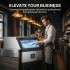 Ice Maker Machine 440lbs Daily Output, Freestanding Self-Contained Ice Maker with 77lbs Storage Bin, LCD Display Panel with Connection Hoses & Scoop for Home Bar or Office Use
