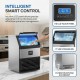 Ice Maker Machine 440lbs Daily Output, Freestanding Self-Contained Ice Maker with 77lbs Storage Bin, LCD Display Panel with Connection Hoses & Scoop for Home Bar or Office Use
