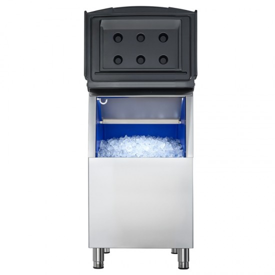 Ice Storage Bin - 250LBS Capacity Stainless Steel Ice Storage with Water Filter, Adjustable Anti-Slip Rubber Feet & 8-Hour Insulation, Ideal for Restaurants, Hotels & Beverage Shops