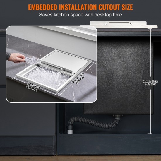 Large Capacity Drop-in Ice Chest - 27