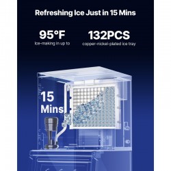 Commercial Ice Maker Machine - Head 300 Lbs/Day Stainless Steel Ice Maker with Scheduled Ice-Making, Self-Cleaning, Adjustable Thickness for Restaurant, Bar, Cafe, Hotel - Heavy Duty Ice Production