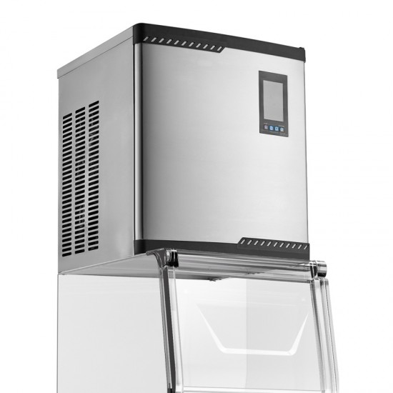 Commercial Ice Maker Machine - Head 300 Lbs/Day Stainless Steel Ice Maker with Scheduled Ice-Making, Self-Cleaning, Adjustable Thickness for Restaurant, Bar, Cafe, Hotel - Heavy Duty Ice Production