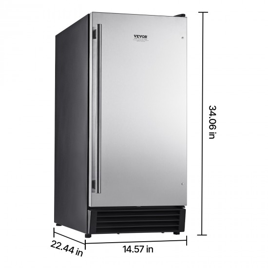 Undercounter Built-in Ice Maker Machine 50 Lbs/Day w/ Drain Pump Reversible Door