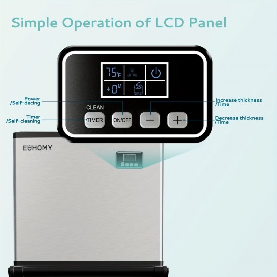 Commercial Ice Making Machine 400Lbs/24H, SECOP Compressor &, Professional Ice Machine, 250Lbs Ice Capacity, Quick Ice Production in 8-15 Min, Stainless Steel Ice Generator for Pub/Coffee Shop/Dining Options/Commercial Setting