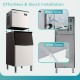 Commercial Ice Making Machine 400Lbs/24H, SECOP Compressor &, Professional Ice Machine, 250Lbs Ice Capacity, Quick Ice Production in 8-15 Min, Stainless Steel Ice Generator for Pub/Coffee Shop/Dining Options/Commercial Setting