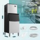 Commercial Ice Making Machine 400Lbs/24H, SECOP Compressor &, Professional Ice Machine, 250Lbs Ice Capacity, Quick Ice Production in 8-15 Min, Stainless Steel Ice Generator for Pub/Coffee Shop/Dining Options/Commercial Setting