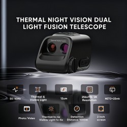 Thermal Imaging And Night Vision Dual-channel Fusion 5x Magnification Night Vision Goggles, with A Resolution Of 256X192 And A 60Hz New Lightweight And Portable Night Vision Device, Suitable for All-day Hunting