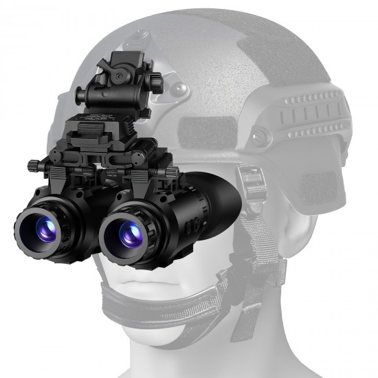 Hunting Night Vision Goggles, Adult Night Vision Monocular Telescope, 2688x1520CMOS Helmet Mounted Headset, Manual Focusing 20mm Lens, Portable Outdoor Hunting, Camping Night Monitoring