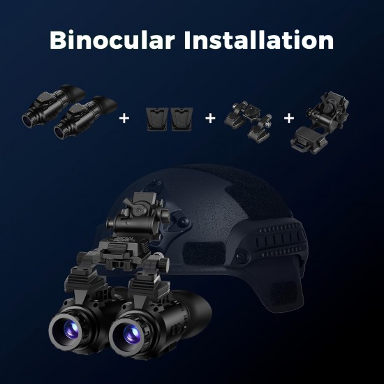 Hunting Night Vision Goggles, Adult Night Vision Monocular Telescope, 2688x1520CMOS Helmet Mounted Headset, Manual Focusing 20mm Lens, Portable Outdoor Hunting, Camping Night Monitoring