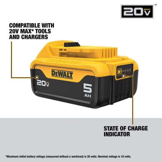 20-Volt MAX Lithium-Ion Cordless Bluetooth Speaker with (2) 5.0 Ah Batteries and Charger