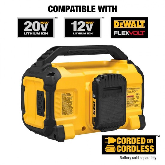 20-Volt MAX Lithium-Ion Cordless Bluetooth Speaker with (2) 5.0 Ah Batteries and Charger