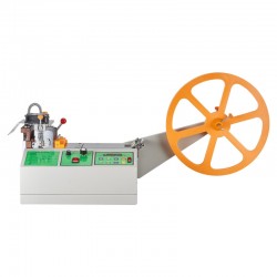 Automatic Webbing Cutting Machine Hot and Cold Ribbon Cutting Tool with Adjustable Temperature, LCD Display, & High-Precision Cutting for Nylon Webbing, Elastic Bands, Shoelaces, & More & Tapes Cutter for Various Materials