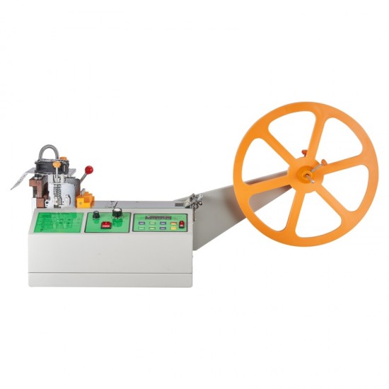 Automatic Webbing Cutting Machine Hot and Cold Ribbon Cutting Tool with Adjustable Temperature, LCD Display, & High-Precision Cutting for Nylon Webbing, Elastic Bands, Shoelaces, & More & Tapes Cutter for Various Materials