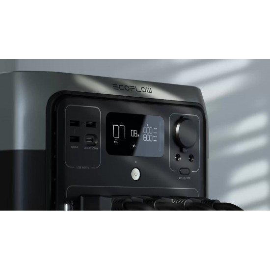 Portable Power Station RIVER 2 Pro 700 with 220W Portable Solar Panel (Separate Shipment), Solar Power Bank 716Wh LiFePO4 Battery and 4x800W AC Outlets, Power Station for Home Backup Outdoors Camping RV or Home Use