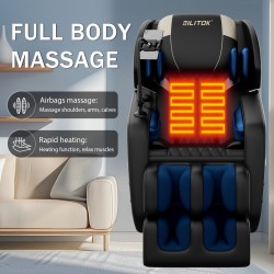 Zero Gravity Full Body Massage Chair Recliner Includes Heating, Airbags, Wireless Speaker, Foot Roller, And Touch Screen