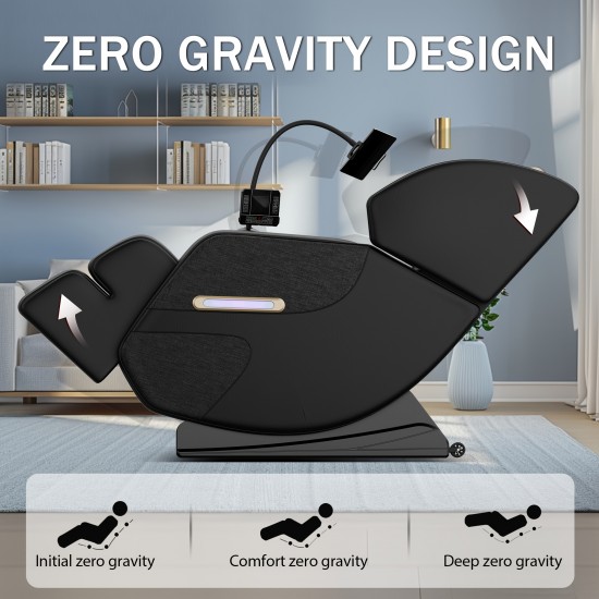 Zero Gravity Full Body Massage Chair Recliner Includes Heating, Airbags, Wireless Speaker, Foot Roller, And Touch Screen