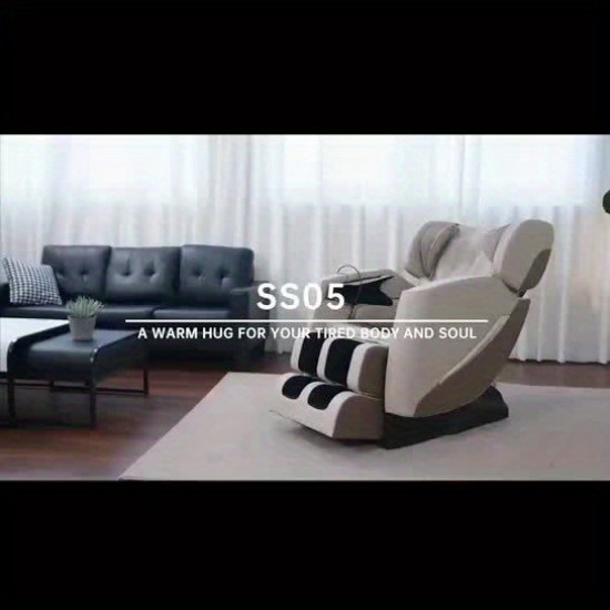 Real Relax Luxury Zero-Gravity Massage Chair Recliner with Full Body Air Pressure, 6 Auto/Manual Modes, 8-Point Rollers, Heat/Vibration Suitable for Home, Office, Hotel Use - Plug & Play Corded Massage System