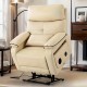 Infinite Position Electric Lift Recliner with Wireless Charger And Cup Holder, Vibration Massage And Heating, Genuine Leather, Beige, Brown Silver Gray Color Optional