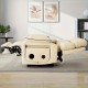 Infinite Position Electric Lift Recliner with Wireless Charger And Cup Holder, Vibration Massage And Heating, Genuine Leather, Beige, Brown Silver Gray Color Optional