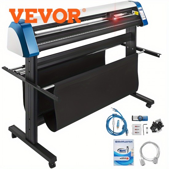 Vinyl Cutter 53 Inch Vinyl Cutter Machine Semi-Automatic DIY Vinyl Printer Cutter Machine Manual Positioning Sign Cutting With Floor Stand Signmaster Software