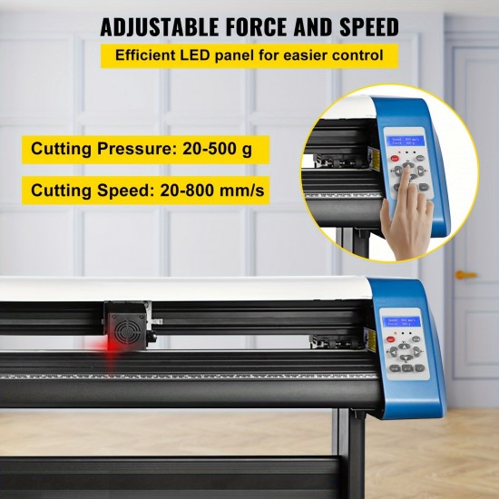 Vinyl Cutter 53 Inch Vinyl Cutter Machine Semi-Automatic DIY Vinyl Printer Cutter Machine Manual Positioning Sign Cutting With Floor Stand Signmaster Software
