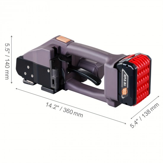 Electric Binding Machine Brown 4000mAh Lithium Battery 10-19mm Plastic Binding Tape 0.5-1.2mm 2pcs US Plug 110V |[Lithium Battery Dangerous Goods Special Packed], Happybuy
