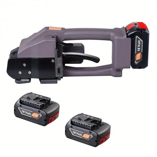 Electric Binding Machine Brown 4000mAh Lithium Battery 10-19mm Plastic Binding Tape 0.5-1.2mm 2pcs US Plug 110V |[Lithium Battery Dangerous Goods Special Packed], Happybuy