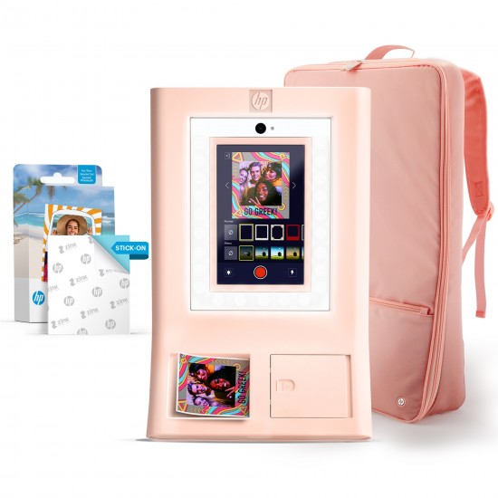HP Sprocket Photobooth 3x4 Photo Printer Bundle with Zink Paper (100 Sheets) & Carrying Case