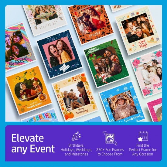 HP Sprocket Photobooth 3x4 Photo Printer Bundle with Zink Paper (100 Sheets) & Carrying Case