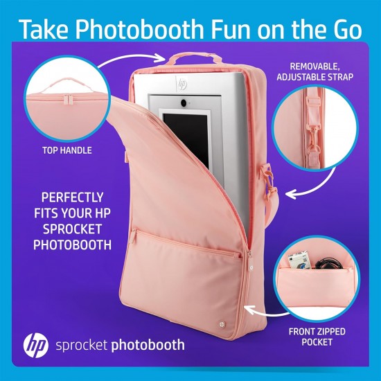 HP Sprocket Photobooth 3x4 Photo Printer Bundle with Zink Paper (100 Sheets) & Carrying Case