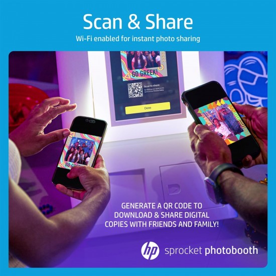 HP Sprocket Photobooth 3x4 Photo Printer Bundle with Zink Paper (100 Sheets) & Carrying Case