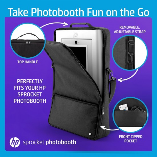 HP Sprocket Photobooth 3x4 Photo Printer Bundle with Zink Paper (100 Sheets) & Carrying Case