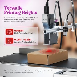Professional Industrial Inkjet Coding Machine with 7.5In Conveyor Belt, 2-12.7Mm Print Height, for Expiry Dates, Barcode, QR Code Printer, Compatible for Labeling for Batch Numbers, Date Printing for Retail, Pharmaceutical, Logistics