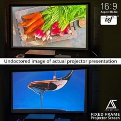 100-inch Fixed Frame Projector Screen Compatible for 4K/8K Ultra HD & 3D, Panel Wall-Mounted Indoor Projection Screen Suitable for Home Theater Cinema, CINEWHITE UHD-B, for Use with Projectors