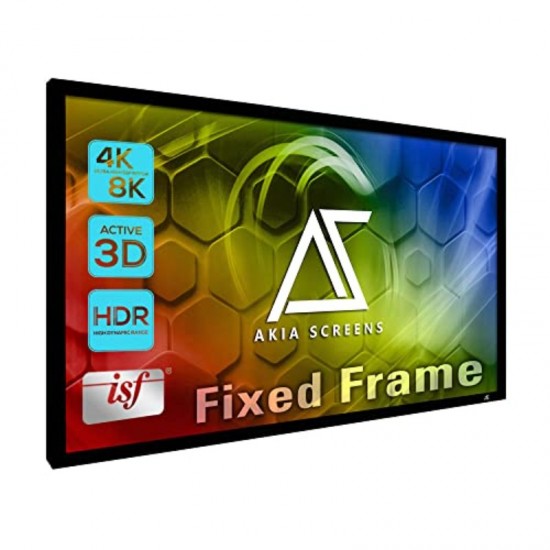 100-inch Fixed Frame Projector Screen Compatible for 4K/8K Ultra HD & 3D, Panel Wall-Mounted Indoor Projection Screen Suitable for Home Theater Cinema, CINEWHITE UHD-B, for Use with Projectors
